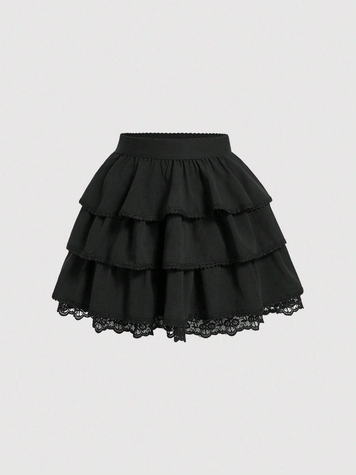 Lace Ruffle mini skirt