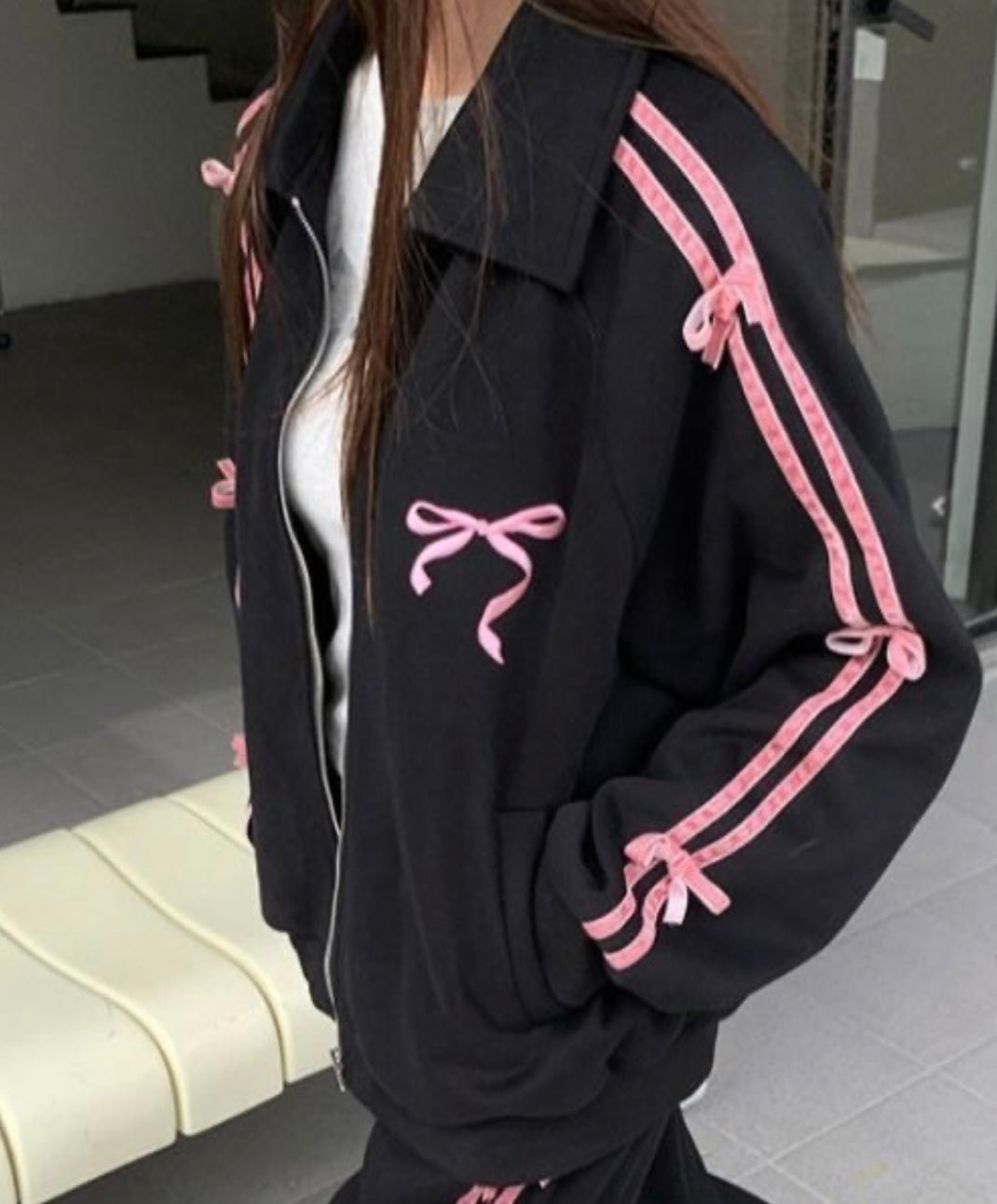 Cutesy Bow Tracksuit Set
