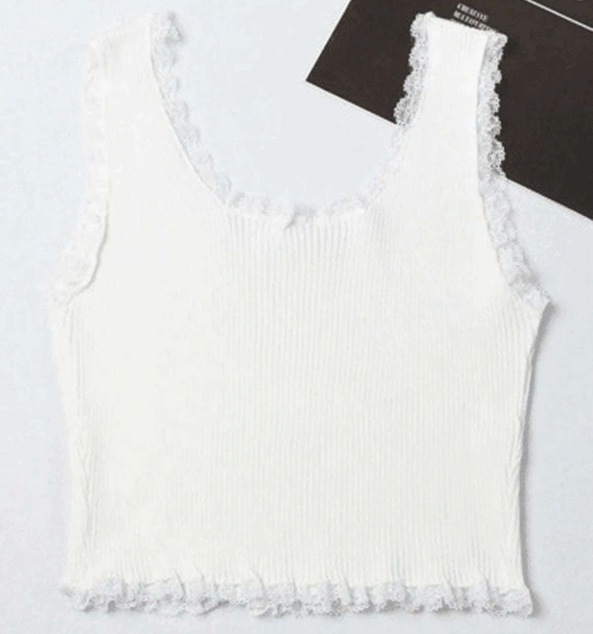 Lace Ribbed Tank Top