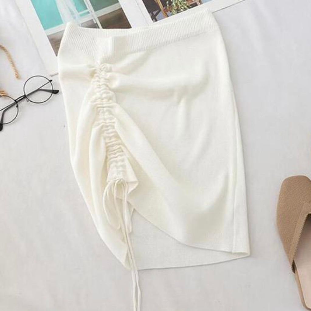 Rutched mini skirt