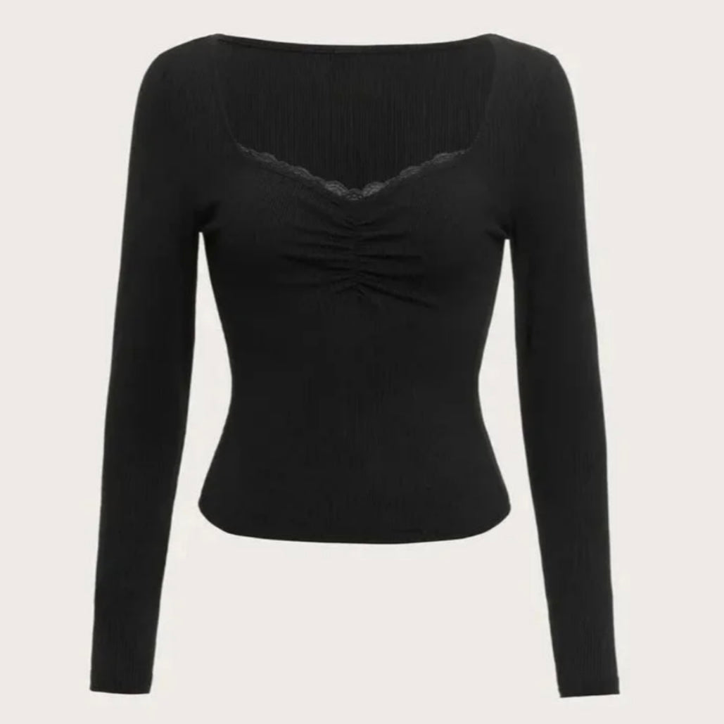 Rutched Black top