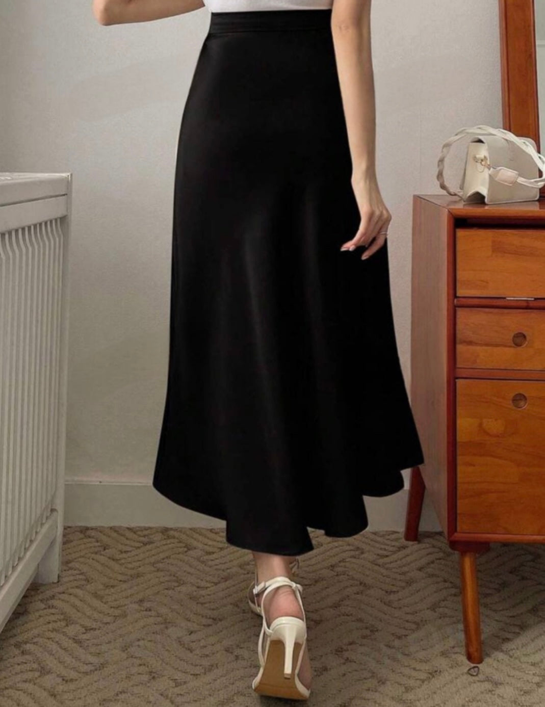 Satin Midi Skirt