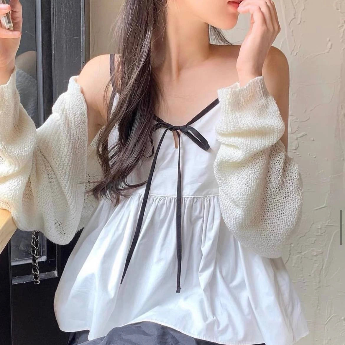 White Summery Peplum Top