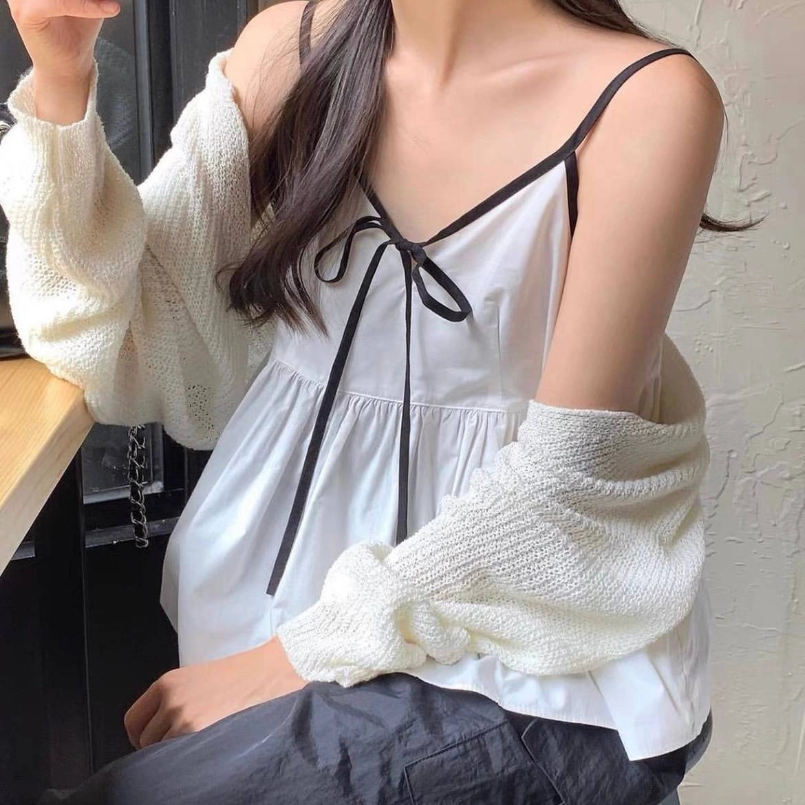 White Summery Peplum Top