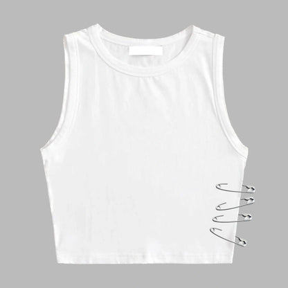 Pin embellished Tank top