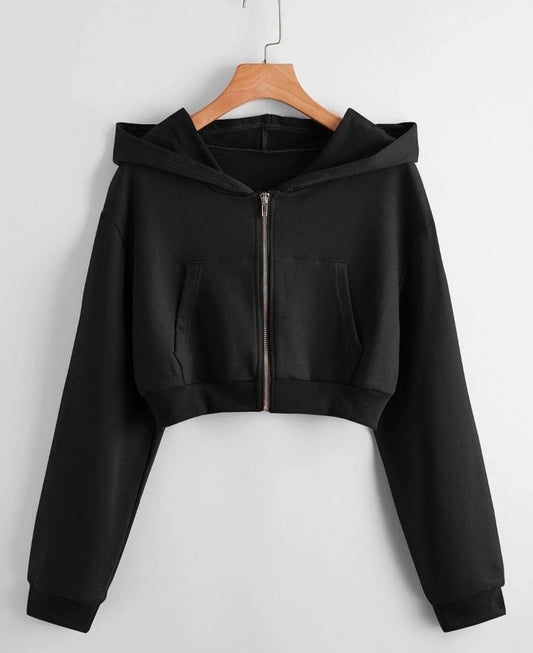 Zip-up Cropped Hoodie