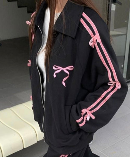 Cutesy Bow Tracksuit Set