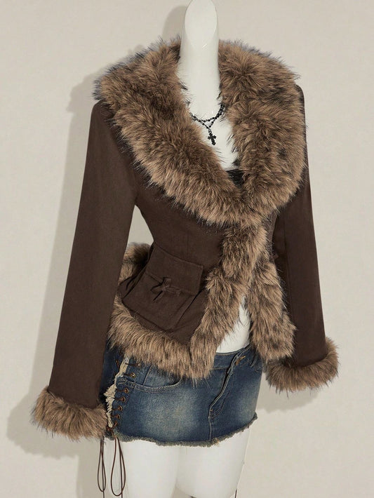 Coco fur trim jacket