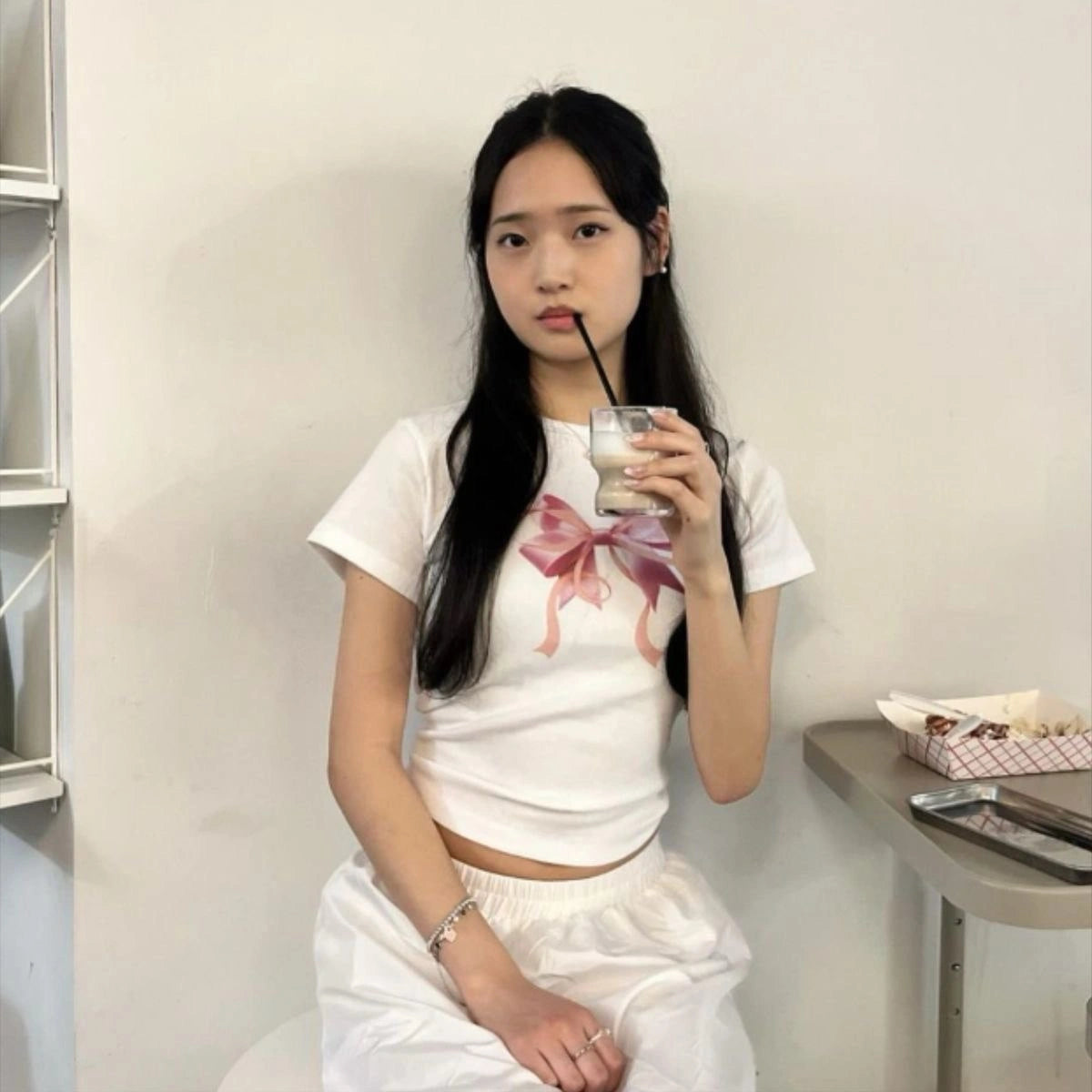 Double Ribbon Bow Baby Tee