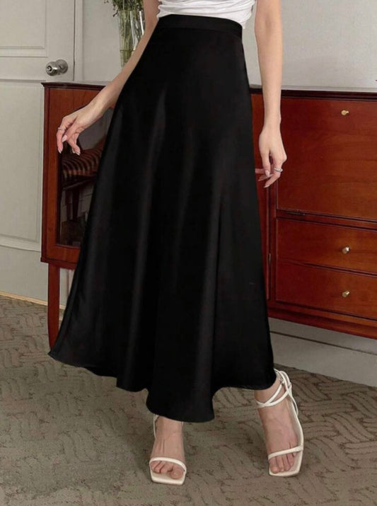 Satin Midi Skirt