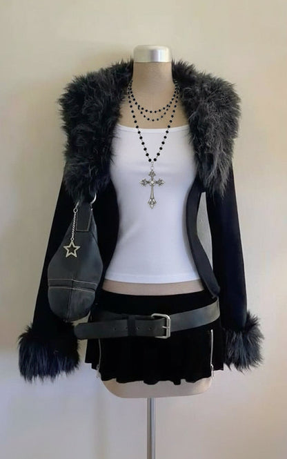 Faux Fur trim Jacket