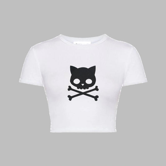 SkullCat Crop Top