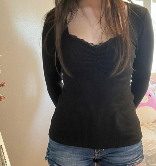 Rutched Black top