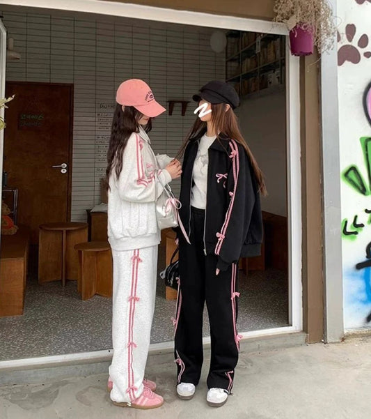 Cutesy Bow Tracksuit Set