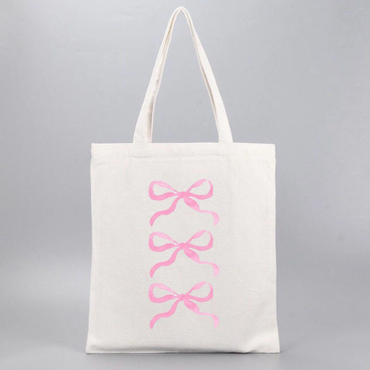 Tri Bow Graphic Printed Tote Bag