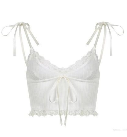 Fairy Lace Trim Crop Top